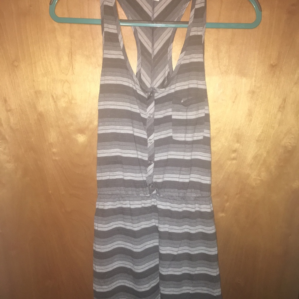 Grey and white striped cover up
